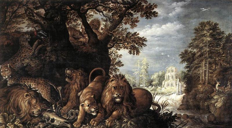 Roelant Savery Landscape with Wild Animals